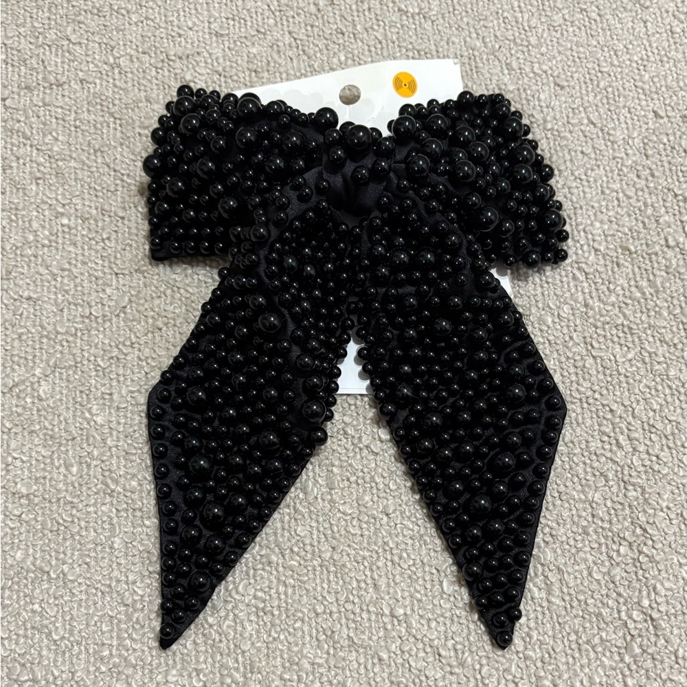 H&M Black Pearl like Bow Hair Clip